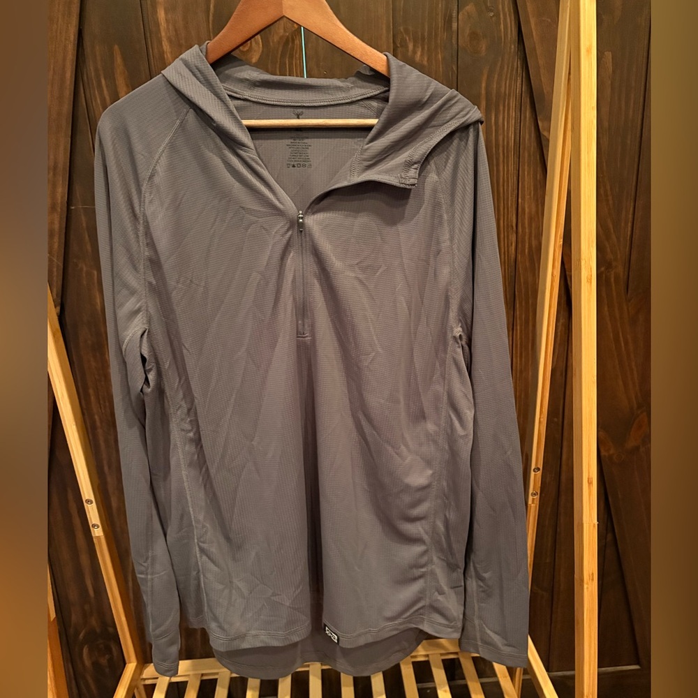 King’s Camo Men’s Hooded Performance Quarter-Zip Pullover Gray Size XL